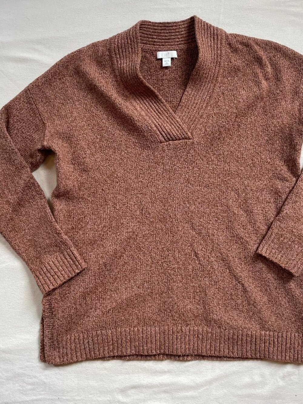 J. Jill Rust Brown V-Neck Sweater